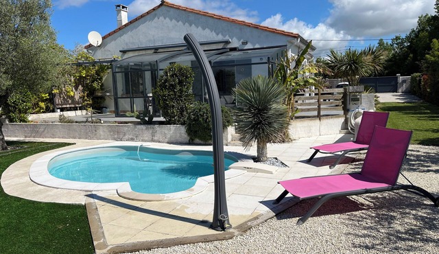 Private swimming pool, private pétanque court. Fully enclosed grounds.