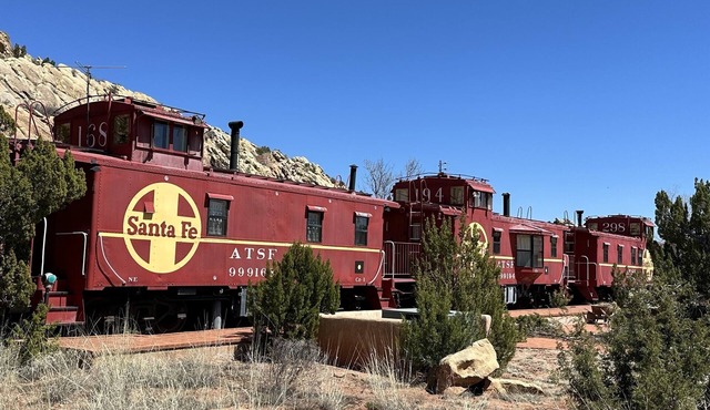 Private Villa with 3 Vintage Santa Fe Cabooses