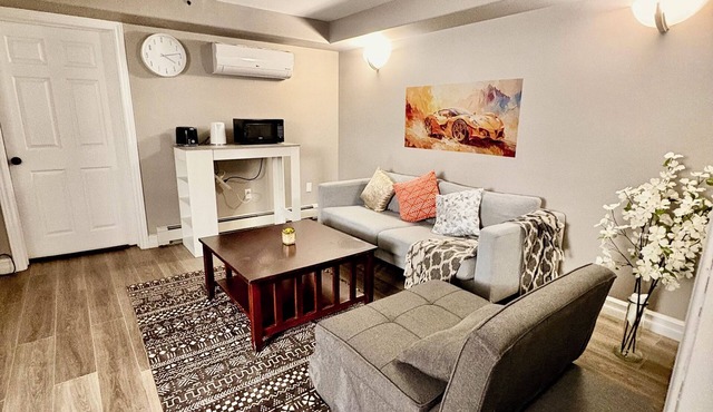 Private walkout basement apt with free parking spot.