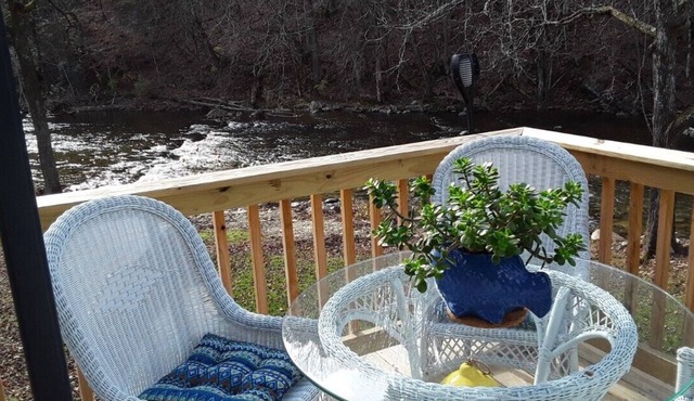 Private Waterfront property with Mountains surrounding the Loft on the Doe River