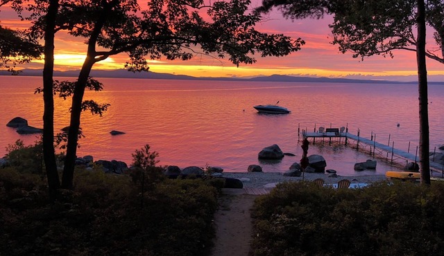 Private waterfront house with dock on Frye Island