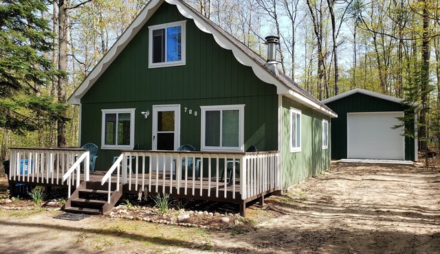 Private, wooded, cozy cabin close to Higgins Lake has everything you need!