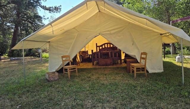 Prospector Wall Tent, Prospector Wall Tent by the Stream