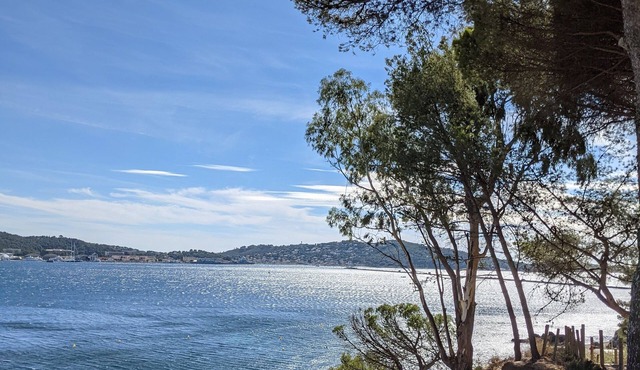 Provencal villa with courtyard, garden and sea view