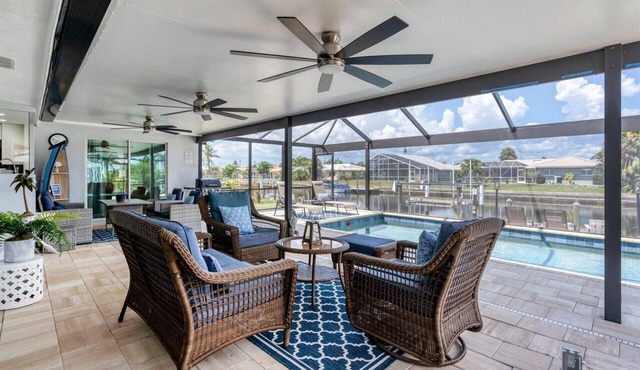 Punta Gorda Isles Pool Spa Canal Home with dock space