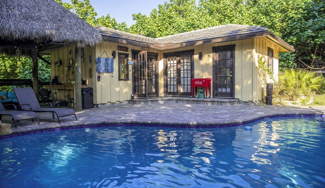 Quaint Pool House in Tropical Setting