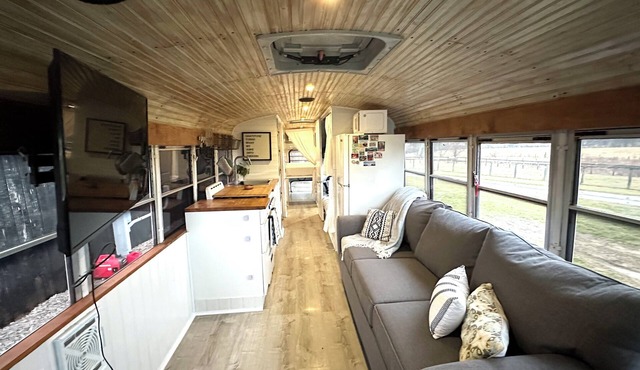 Quaint School Bus with AC near Red River Gorge