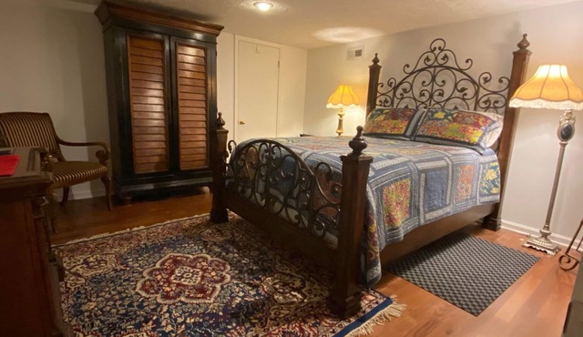 Queen Bed in Farmhouse on rural sheep and goat farm