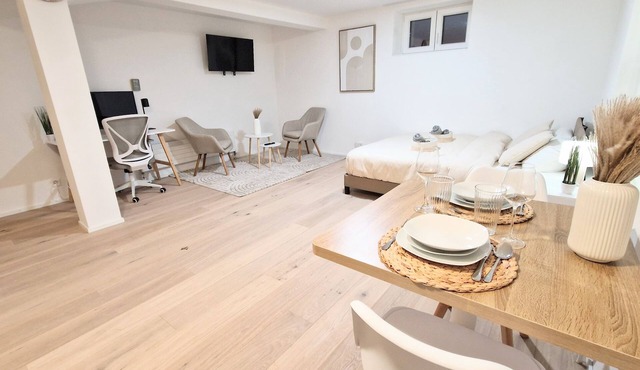 Queen-size bed, top-equipped workplace, free parking space