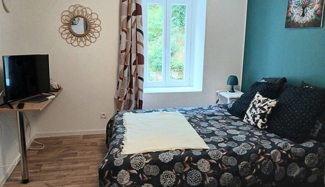 Quiet 3-person family room facing the forest, ideal for families