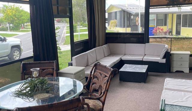 Quiet 55+ rental. Near golf course. Two swimming pools and pickle ball court.