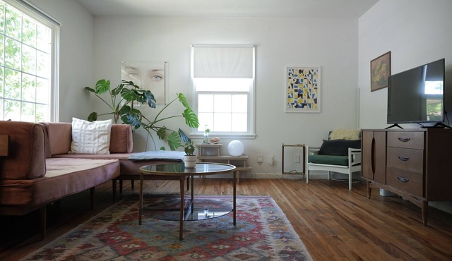 Quiet Boho Mid Home with Garden Cowboy Pool