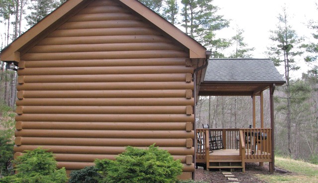 Quiet cabin in the woods.