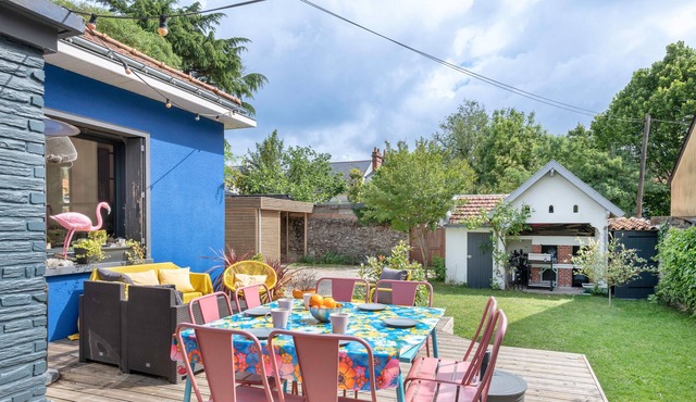 Quiet city house and its flower garden garden