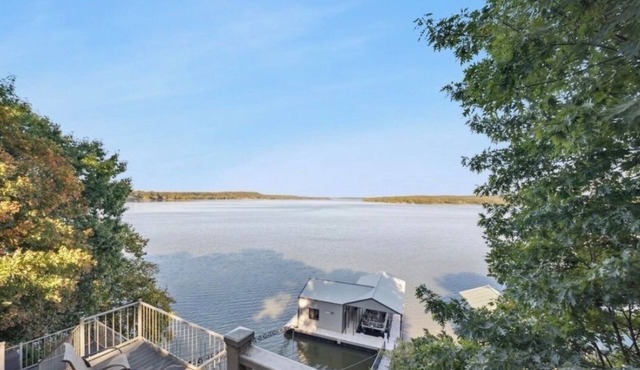Quiet location on Lake Hudson. Waterfront, large dock with slip,