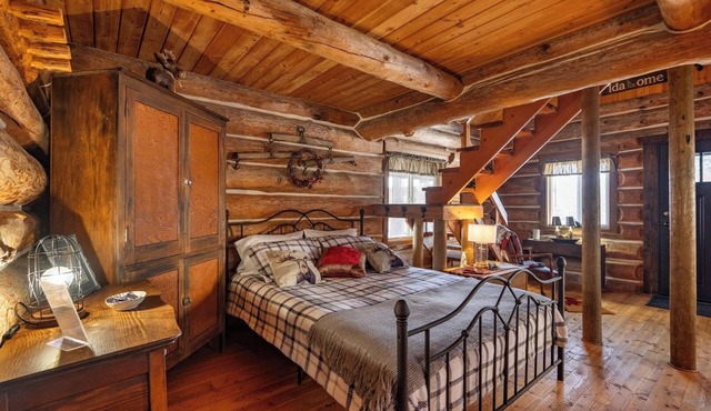 Quiet Log Cabin Gazebo Near River and Trails
