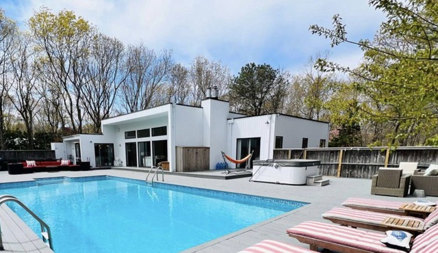 Quogue Village Luxury Modernist Hamptons Estate with saltwater pool and hottub