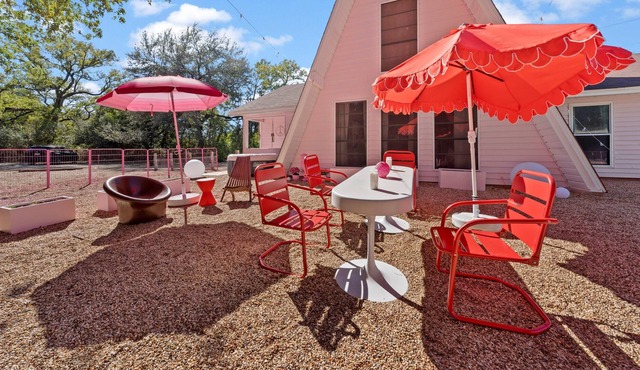 Rad, Pink A-Frame 10 min Magnolia + Baylor in Waco, TX