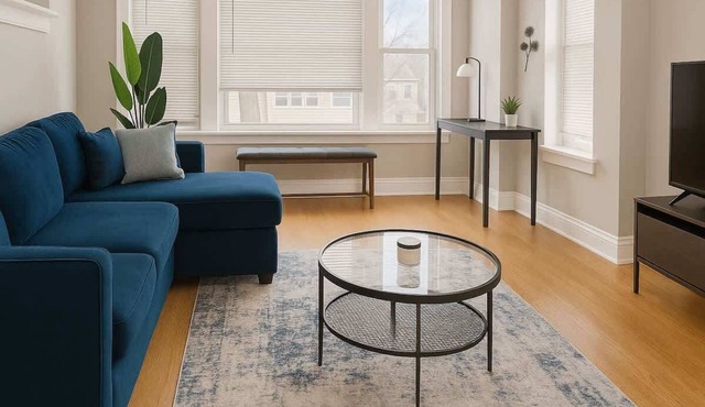 Radiant 2BR Apt near Shops