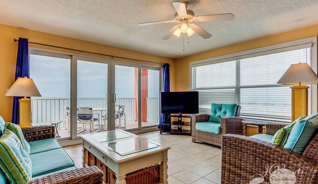 Ram Sea 509 is a Gold 2-bedroom 2 bath Gulf Front Corner Condo on top Floor