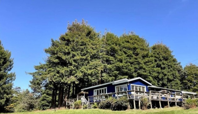 Ranch home w/hot tub in the Mendocino Redwoods. Pet- & family-friendly.
