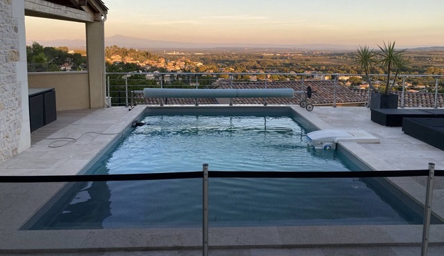 Recent villa in Laudun with stunning views of Mont Ventoux
