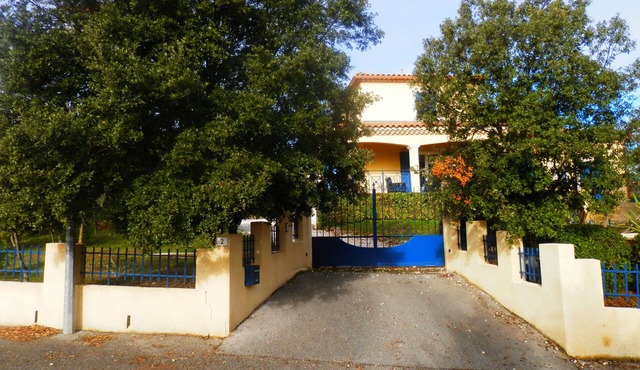 Recently built house in a wooded oaks, with pool.