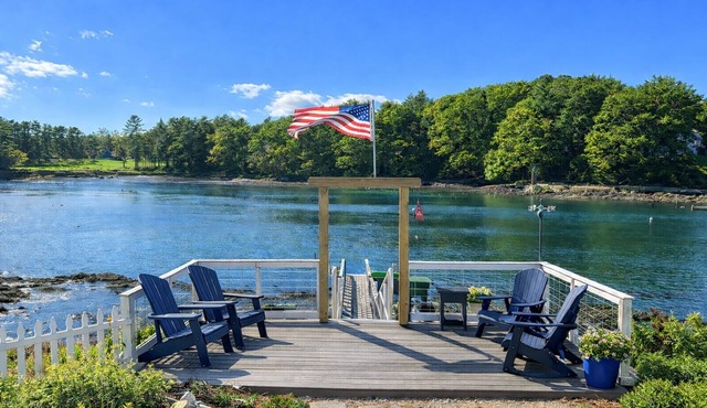 Recently renovated cottage just steps to the waters edge deck, and dock along the New Meadows River.