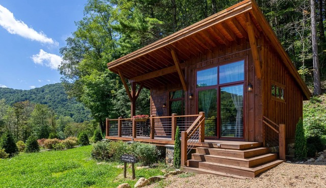 Red Wolf Chalet -Tiny Home with Eagles Nest amenities, private fire pit, pet friendly