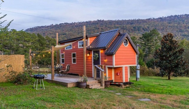 Redbud Tiny Home with a Hot Tub and Mountain Views