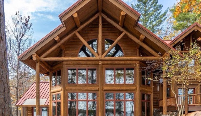 Redstone, a one-of-a-kind, luxurious 7200 sq. ft. impressive Lakeside log home