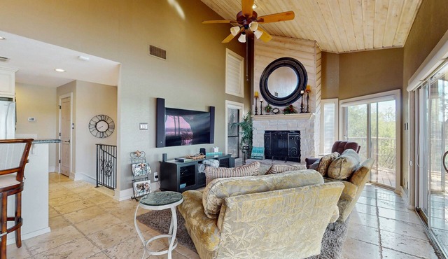 Refined panoramic paradise on Lake Travis with boat launch and Tesla charger