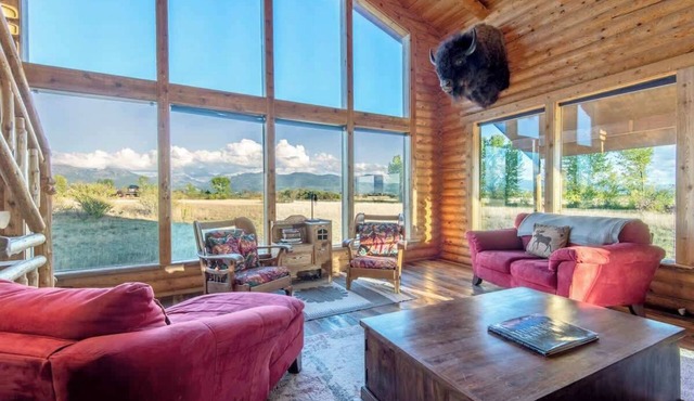 Refinished Log Cabin on 5 Acres & Epic Teton Views