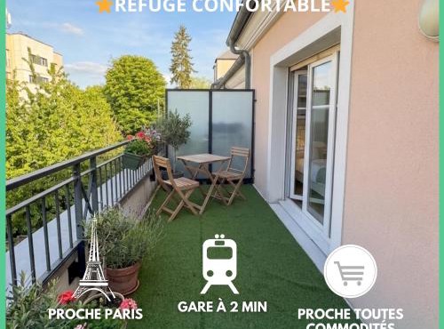Refuge confortable - Terrasse - Gare Villiers à 2 min