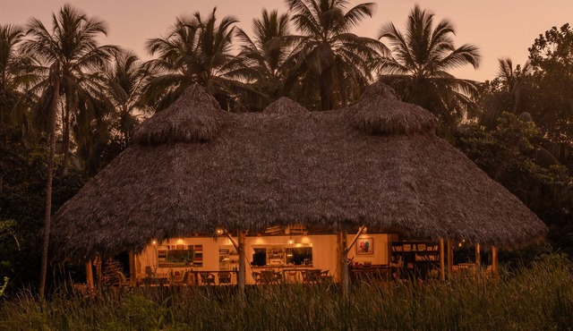 Regenerative tropical lodge with chic details , steps away from the beach.