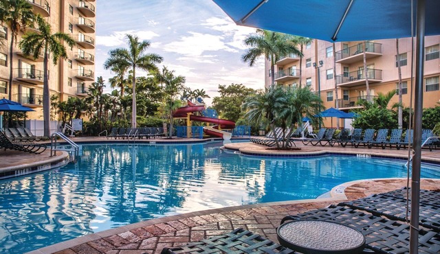 Relax at our Palm Tree secluded Resort with a poolside bar and waterslide