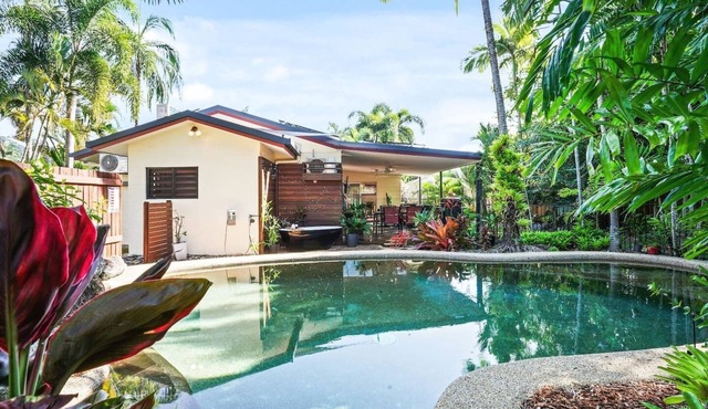 Relax at Sudbury Shores Beach House- Tropical Kewarra Beach Retreat | Lagoon Pool + Outdoor Bath