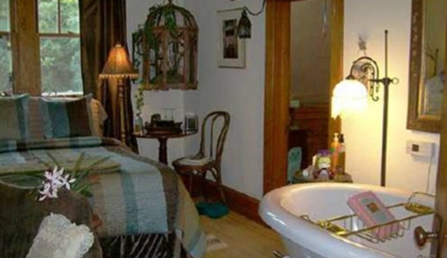Relax in our English Garden King Suite at The Cobblestone Bed & Breakfast