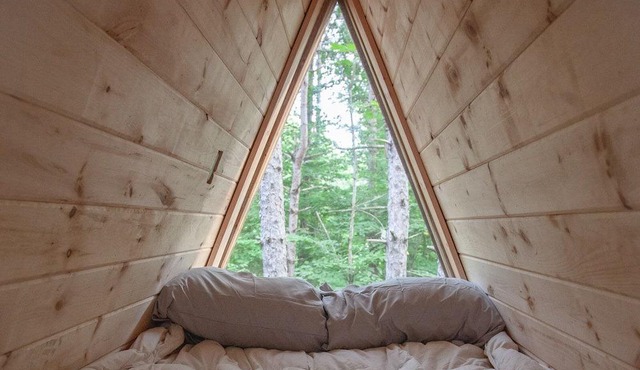 Relaxing A Frame Cabin in The Woods