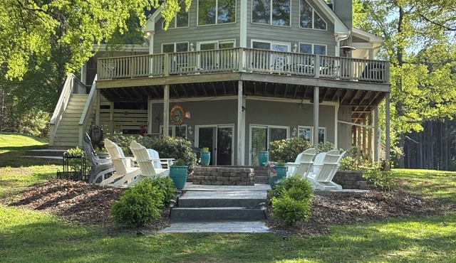 Relaxing Lakefront A-Frame with Hot tub and Firepit on Lake Gaston!