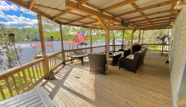 Relaxing Lakefront Getaway Near Houston with Private Dock and Porch Views!