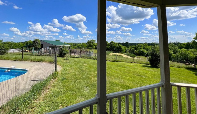 Relaxing Views farm suite, blissful pool, barnyard, and pastoral views