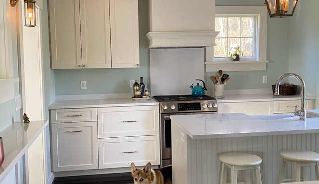 Remodeled historical farmhouse with luxury kitchen and bathrooms