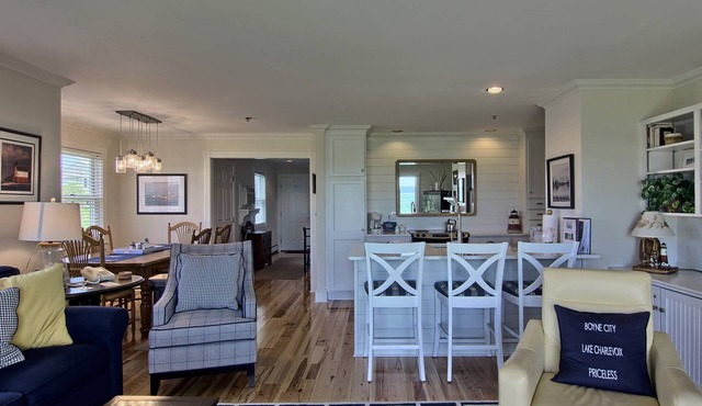 Remodeled Lake Charlevoix Condo | First Floor Beachside Comfort | Fireplace