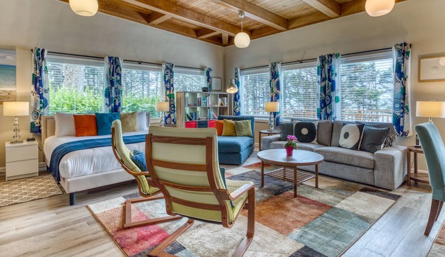 Remodeled Waterfront Duplex with a Deck, Ocean Views, and Easy Access to Town