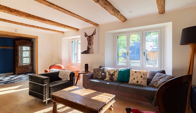 Renovated village house for 12 people with garden and jacuzzi near Loudenvielle