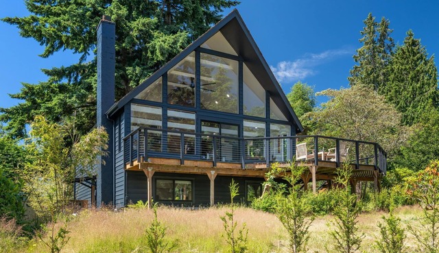 Renovated A-frame with water view