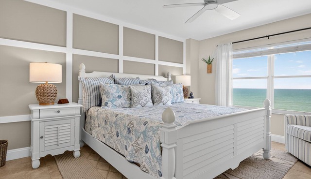 Renovated direct oceanfront corner 2/2 with a large balcony, heated pool, and garage