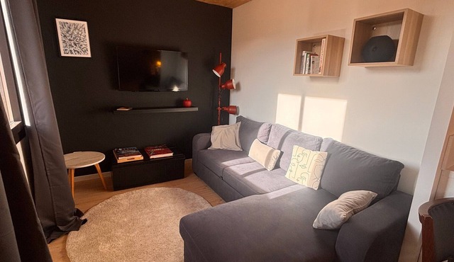 Renovated mezzanine T2 apartment Formiguères, 10 ppl, near shops