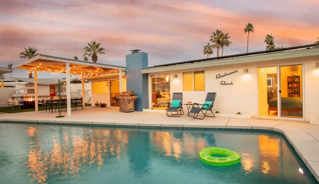 Renovated Mid-Century Home w/Pool & Vintage Camper
